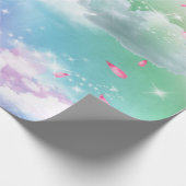 Rainbogen, wolken uit vloeisel, Baby shower van st Cadeaupapier (Hoek)