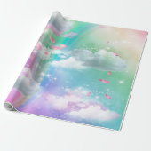 Rainbogen, wolken uit vloeisel, Baby shower van st Cadeaupapier (Uitgerold)