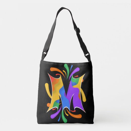 Rainbooboogbrief M Monogram Abstract Crossbody Tas (Achterkant)