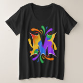 Rainbooboogbrief M Monogram Abstract Grote Maat T-shirt (Design voorkant)