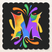 Rainbooboogbrief M Monogram Abstract Kartonnen Onderzetters (Voorkant)