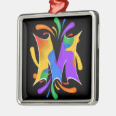 Rainbooboogbrief M Monogram Abstract Metalen Ornament (Links)