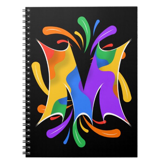 Rainbooboogbrief M Monogram Abstract Notitieboek (Voorkant)