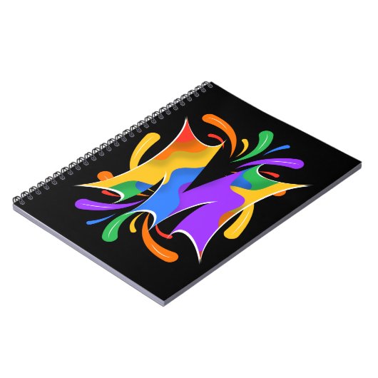 Rainbooboogbrief M Monogram Abstract Notitieboek (Linkerzijde)