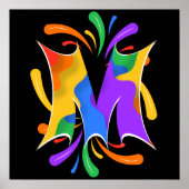 Rainbooboogbrief M Monogram Abstract Poster (Voorkant)