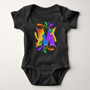 Rainbooboogbrief M Monogram Abstract Romper
