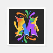 Rainbooboogbrief M Monogram Abstract Servet (Voorkant)
