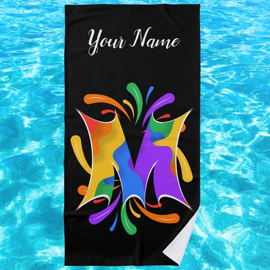 Rainbooboogbrief M Monogram Abstract Strandlaken