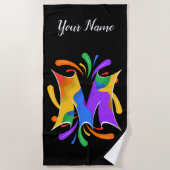 Rainbooboogbrief M Monogram Abstract Strandlaken (Voorkant)