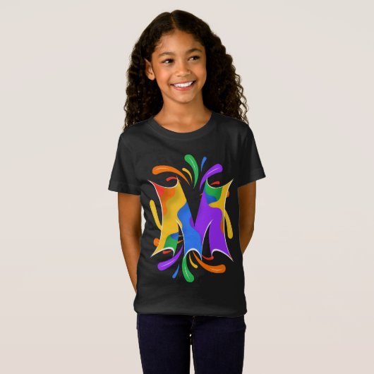 Rainbooboogbrief M Monogram Abstract T-shirt (Voorkant volledig)