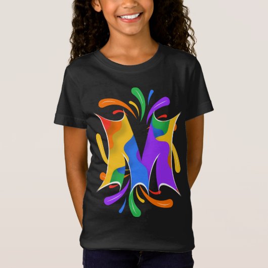 Rainbooboogbrief M Monogram Abstract T-shirt (Voorkant)