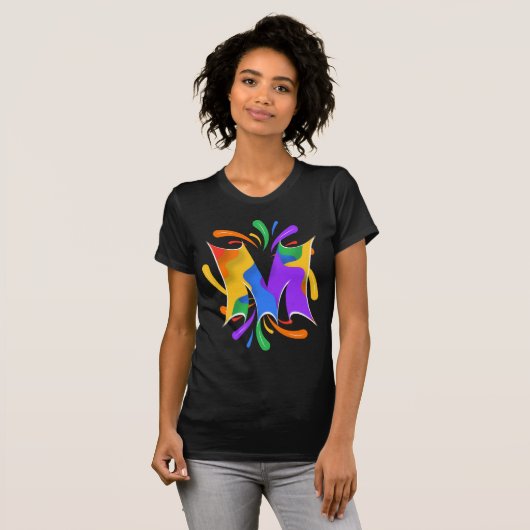 Rainbooboogbrief M Monogram Abstract T-shirt (Voorkant volledig)