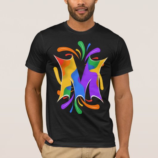 Rainbooboogbrief M Monogram Abstract T-shirt (Voorkant)