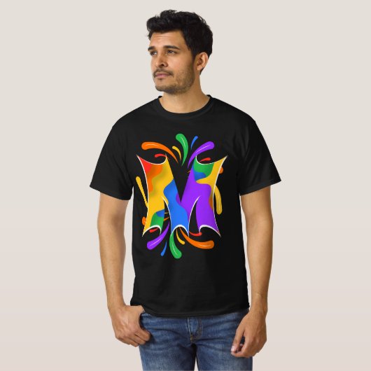 Rainbooboogbrief M Monogram Abstract T-shirt (Voorkant volledig)