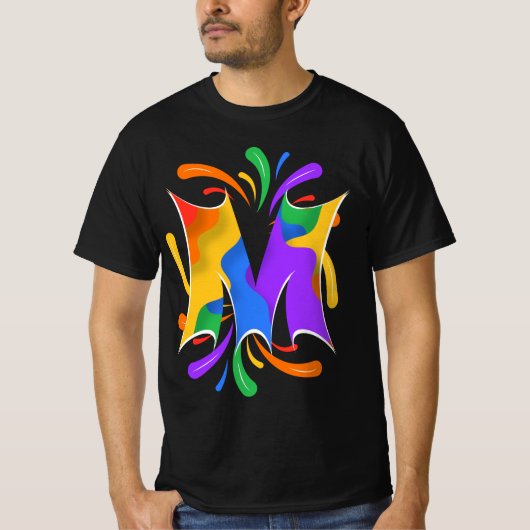 Rainbooboogbrief M Monogram Abstract T-shirt (Voorkant)