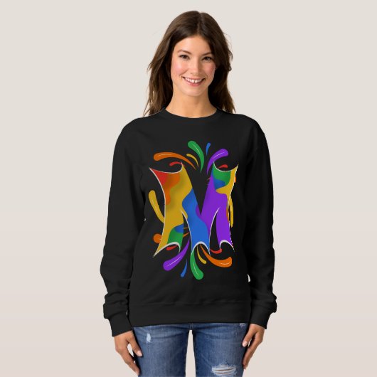 Rainbooboogbrief M Monogram Abstract Trui (Voorkant volledig)