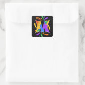 Rainbooboogbrief M Monogram Abstract Vierkante Sticker (Tas)