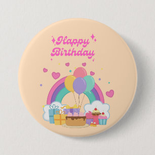 Rainbooboogkinderen jarig ronde button 7,6 cm