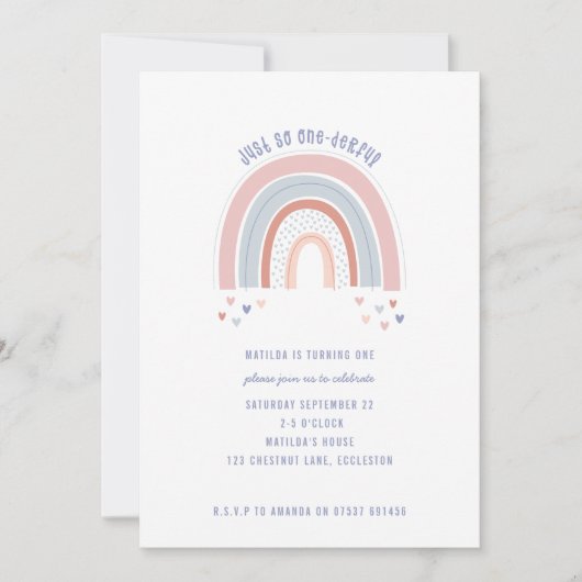 Rainboog en het hart Uitnodiging voor de eerste ve (Voorkant)