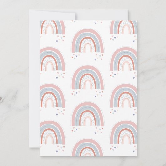 Rainboog en het hart Uitnodiging voor de eerste ve (Achterkant)