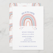 Rainboog en het hart Uitnodiging voor de eerste ve (Voorkant / Achterkant)