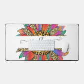 Rainboog- en luiparijndruk op maat bureaumat (Keyboard & Muis)