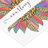 Rainboog- en luiparijndruk op maat korte tafelloper (Hoek)