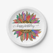 Rainboog- en luiparijndruk op maat papieren bordje (Voorkant)