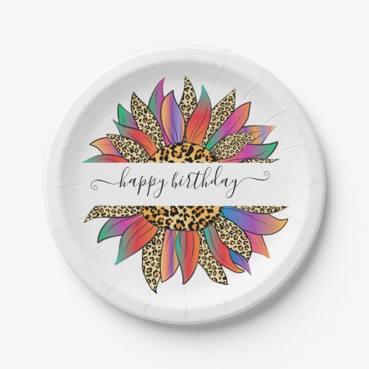 Rainboog- en luiparijndruk op maat papieren bordje (Voorkant)