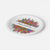 Rainboog- en luiparijndruk op maat papieren bordje (Gekanteld)