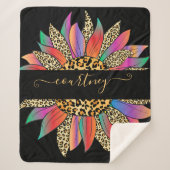 Rainboog- en luiparijndruk op maat sherpa deken (Voorkant)