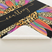 Rainboog- en luiparijndruk op maat sherpa deken (3/4)