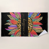 Rainboog- en luiparijndruk op maat strandlaken (Voorkant)