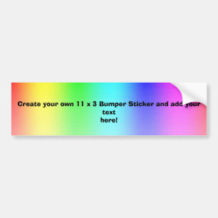 Rainboogachtergrond, Creëer uw eigen 11 x 3 stick Bumpersticker