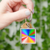 Rainboogachtergrond "sunburst" sleutelhanger (Hand)