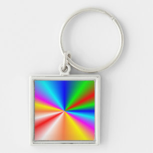 Rainboogachtergrond "sunburst" sleutelhanger