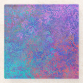 Rainboogalcoholinkt, helderkleurig Abstract Glazen Onderzetter (Voorkant)