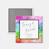 Rainboogalcoholinkt Waterverf Sla de datum op Magneet (Voorkant / Achterkant)