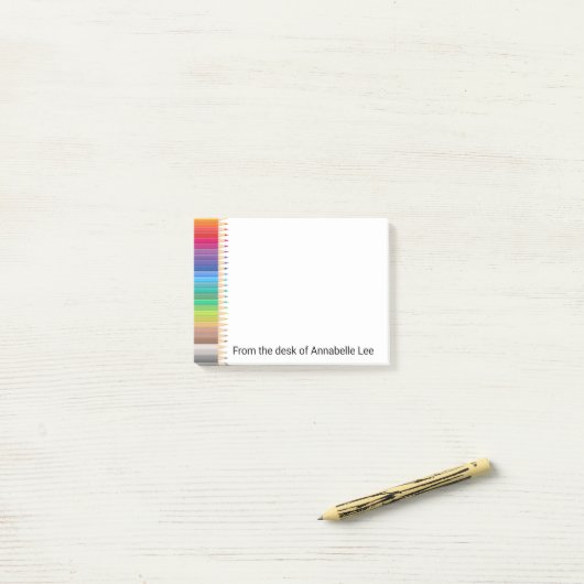 Rainboogassortiment gekleurde pennen Licht Post-it® Notes (Op bureau)