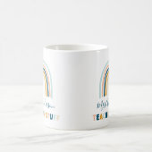 Rainboogblauw gepersonaliseerd muts schattig cadea koffiemok (Center)