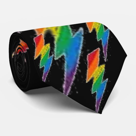 Rainboogbliksemschicht in zwart stropdas (Opgerold)
