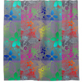 Rainboogbloemen in kant douchegordijn (Voorkant)