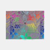 Rainboogbloemen in kant fleece deken (Voorkant (Horizontaal))