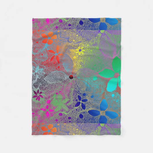 Rainboogbloemen in kant fleece deken (Voorkant)
