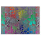 Rainboogbloemen in kant snijplank (Voorkant)