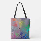 Rainboogbloemen in kant tote bag (Achterkant)