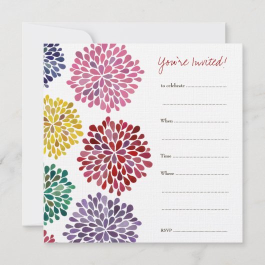 Rainboogbloesems blanco invullen in elke willekeur kaart (Achterkant)