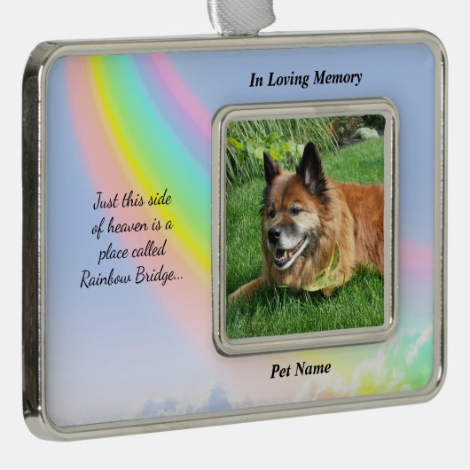 Rainboogbrug Aangepaste foto Sympathie Ornament (Rechts)