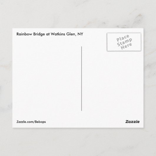 Rainboogbrug bij het Briefkaart Watkins Glen (Achterkant)