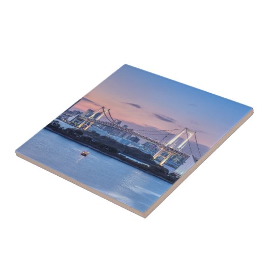 Rainboogbrug bij schemerlicht tegeltje (Zijkant)